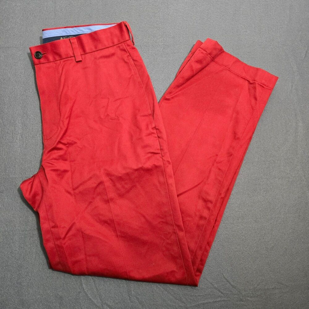 Brooks Brothers Men 30X30 (29X29) Red Lightweight Clark Advantage Chino Pants